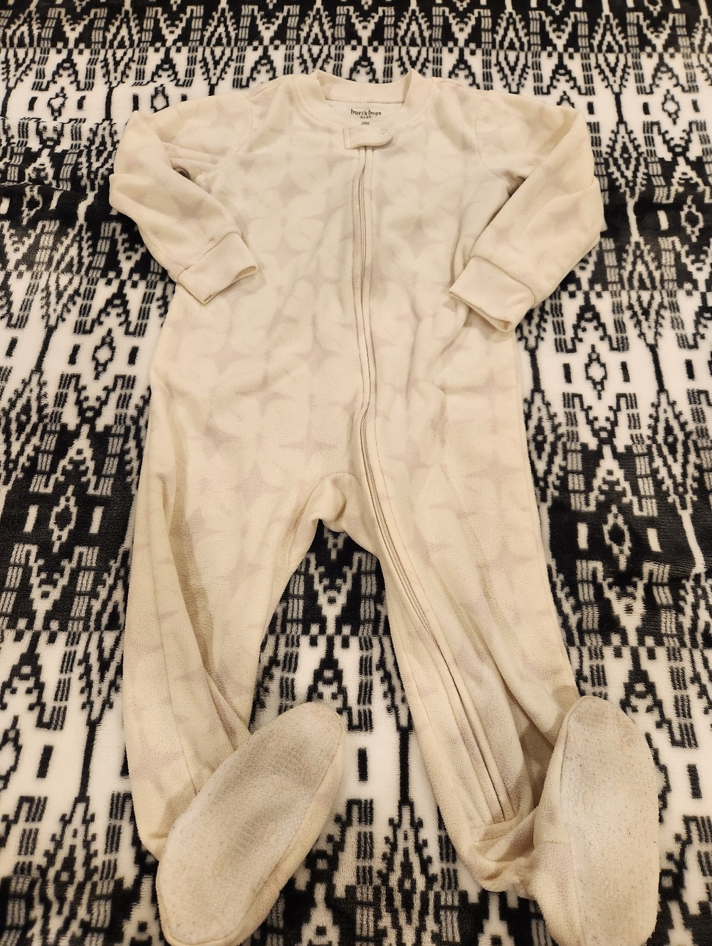 Free With Bundle Burt's Bees Baby Neutral Star Sleep One-Piece, Size 24M